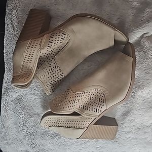 Soda Peep Toe Cut Out Bootie